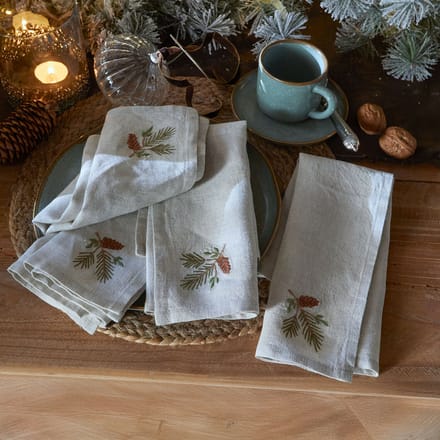LOBERON Servet set van 4 Arlida beige