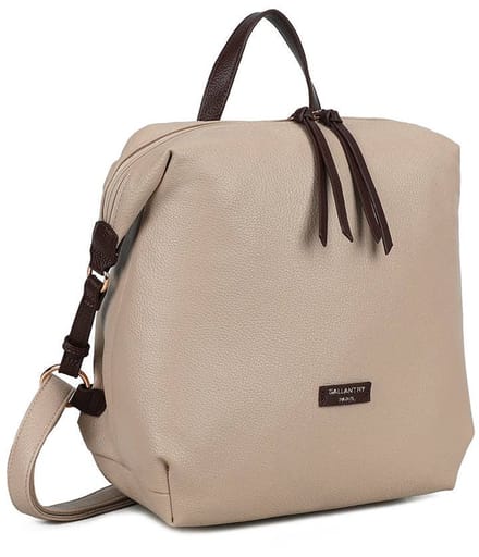 Sac à dos Urbania chic - cuir - beige - marron - femme