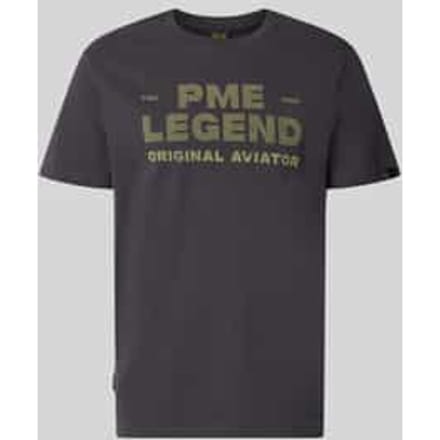 T-shirt met ronde hals en labelprint