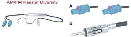 Diversity antenne adapter passief 2x fakra male --> din male