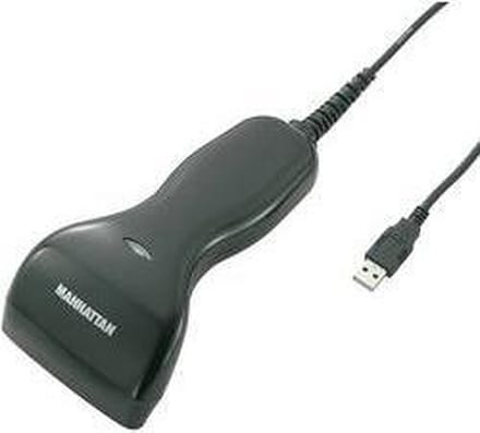 Manhattan 401517 USB-Kit Barcodescanner Kabel 1D Zwart Handmatig USB