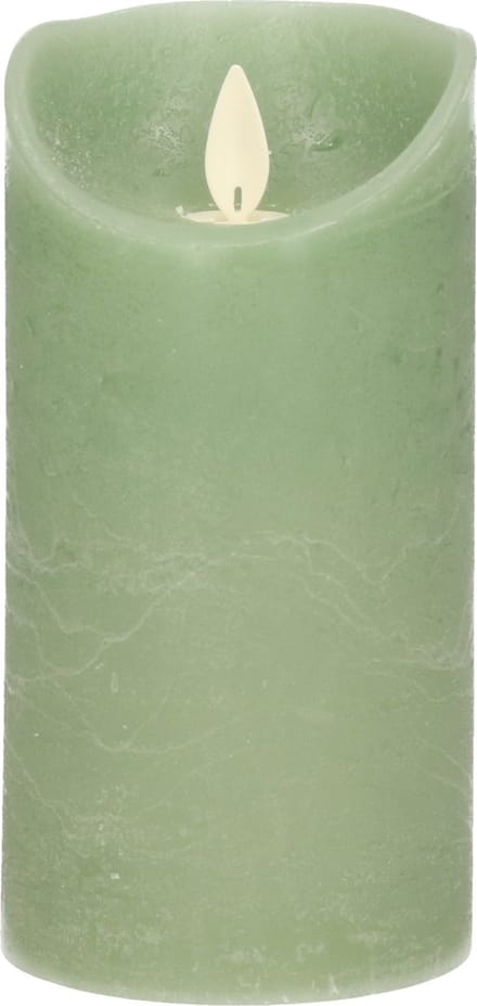 Anna's Collection Led kaars/stompkaars - jade groen - H15 x D7,5 cm - wax - bewegende vlam