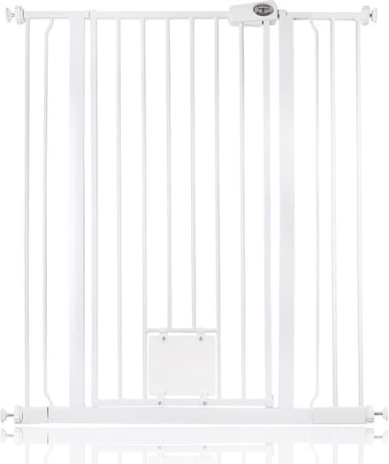 Bettacare Hoog Hek met Kattenluik, 94,3cm - 101, 9cm, Wit, 104cm Hoog