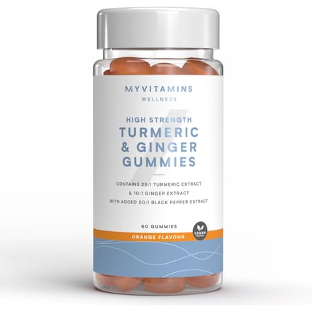 Kurkuma- en gembergummies - 60GUMMIES, 30servings - Orange (High Strength)