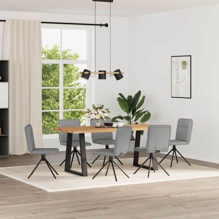 vidaXL Eetkamerstoelen 6 st stof lichtgrijs