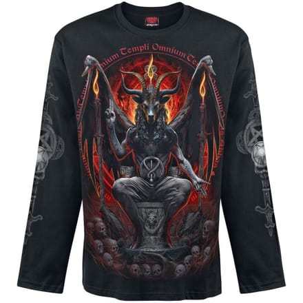 Spiral Shirt met lange mouwen - Baphomet - M - voor Mannen - zwart