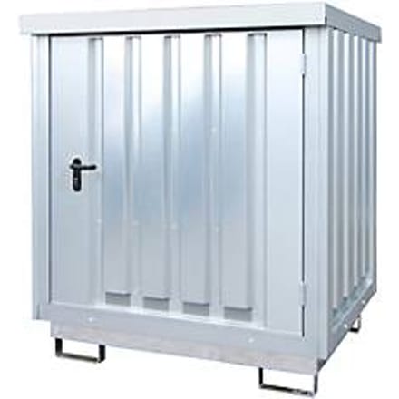 Opslagplaats voor gevaarlijke stoffen Bauer type GD-E 2, afsluitbaar, capaciteit 2 x 200 l vaten, gegalvaniseerd