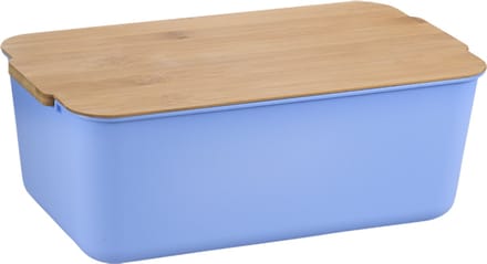 Broodtrommel - blauw - 33x19,5x12,5cm - bamboe - broodbox -opbergtrommel