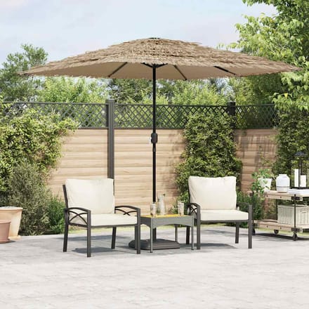 vidaXL - Parasol - met - stalen - paal - 248x248x248 - cm - bruin