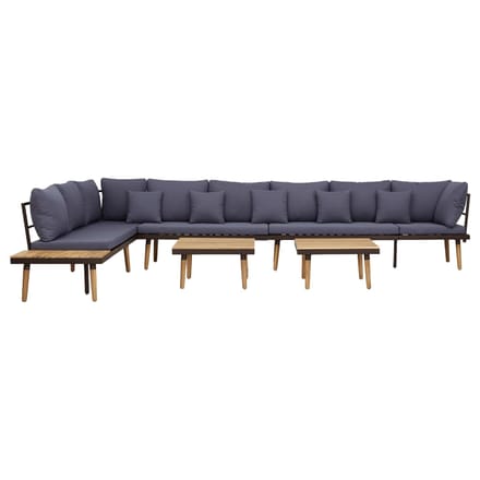 vidaXL - Loungeset - 8-zits - met - kussens - massief - acaciahout