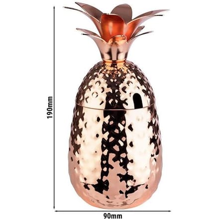 GGM Gastro (6 Stück) Becher - PINEAPPLE - 500ml - Kupfer - mit Deckel