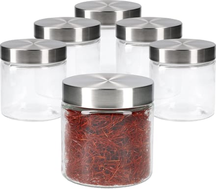 Set van 6 Bera voorraadpotten 0,8L