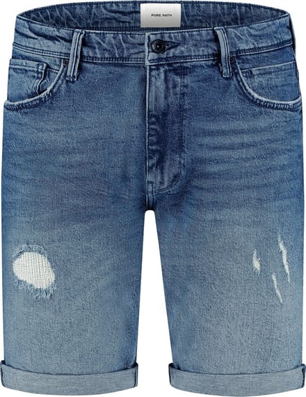 The Miles Slim Fit Shorts Denim Mid Blue (W1271 - 83)