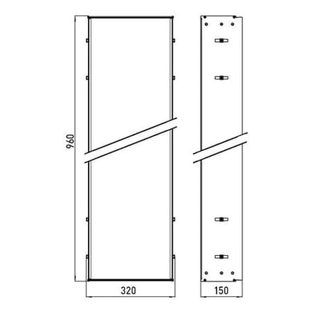 Emco asis installation frame for modules 300 with 96.4 cm height