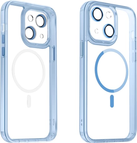Valenta Back Cover Trend MagSafe iPhone 15 Plus - Lensbeschermer - Blauw