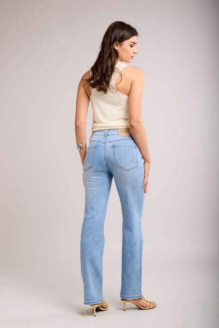 Broek Toxik3 hoge taille bloemen en strass