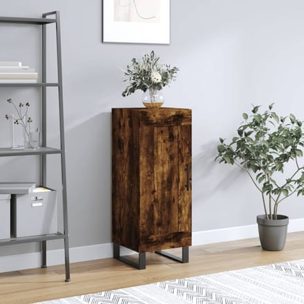 vidaXL - Dressoir - 34,5x34x90 - cm - bewerkt - hout - gerookt - eiken