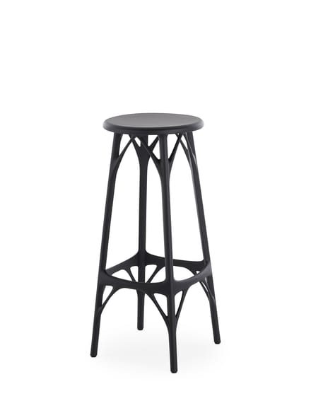 Kartell A.I. Stool Light Barkruk - zwart - Hoogte 75 cm