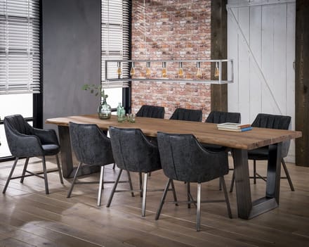 AnLi Style Eetkamertafel 300 stam 60mm zwart RVS