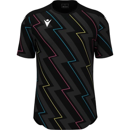 Macron Thunder Wisp Shirt Korte Mouw Heren - Zwart / Multicolor | Maat: M