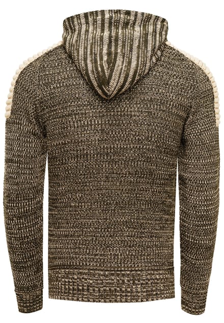 Chunky contrasterende hoodie met 1/2 rits