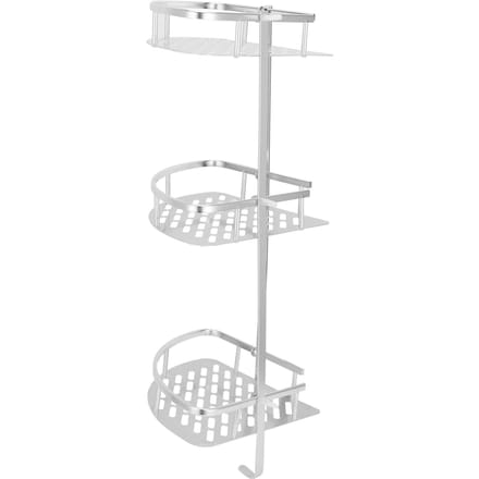 3-laags hoekdoucheplank, wandgemonteerde douche-organizer, opbergrek voor toilet, keuken white