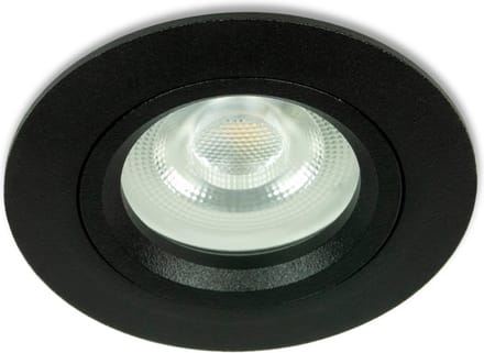 LED Mini inbouwspot Milian -Rond Zwart -Warm Wit -Dimbaar -3.6W -Star Trading LED