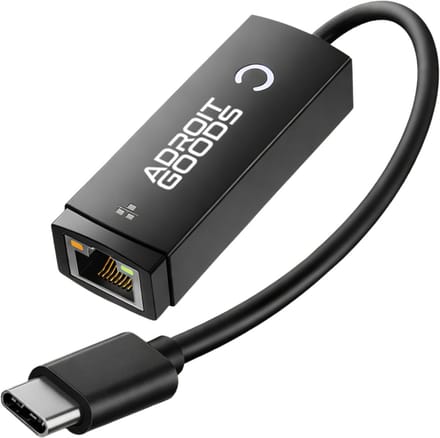 AdroitGoods USB-C Ethernet koppel Adapter 100Mbps - Compacte LAN Adapter - Stabiel Bedraad Internet - Plug & Play - Duurzaam Ontwerp