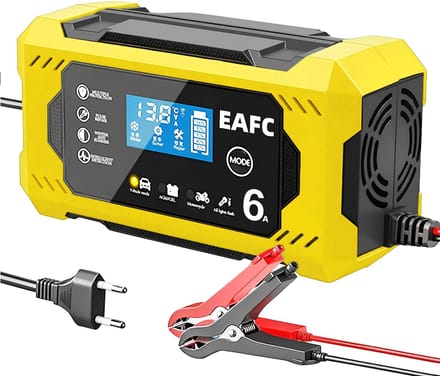 EAFC Professionele Acculader - 12/ 6A - Reparatiemodus - Druppellader - Acculader voor Auto / Motor / Scooter / Boot / Camper
