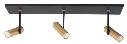 Spot Trend 3 lichts L 65 cm incl mini GU10 zwart goud