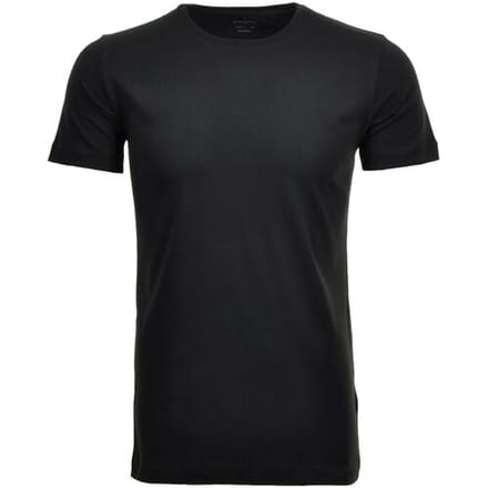 Ragman T-Shirt Uni Round Neck Bodyfit Single Jersey 2Pack Zwart / male
