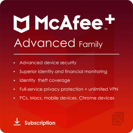 McAfee+ Advanced Family Onbeperkt Aantal Apparaten / 1 Jaar
