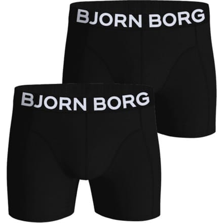 Björn Borg Cotton Stretch boxers - heren boxers normale lengte (2-pack) - zwart - zwart