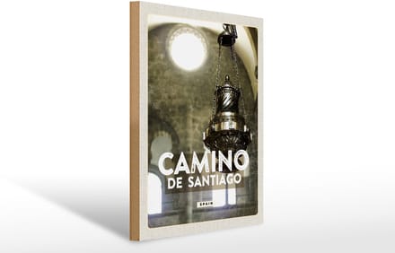 Holzschild Reise 30x40cm Camino de Santiago spain Spanien
