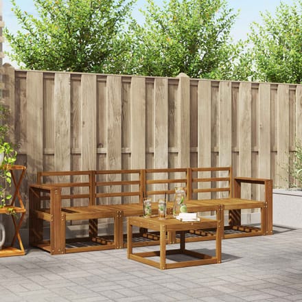 vidaXL - Buiten - bank - set - 5 - st - Naturel