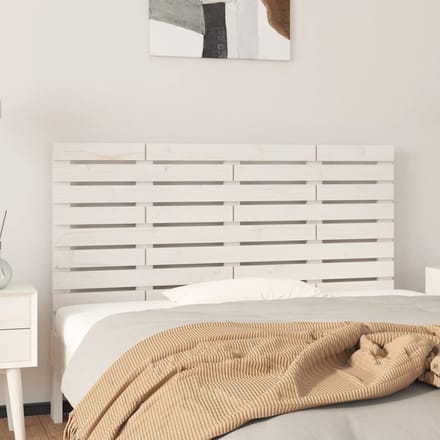 vidaXL - Hoofdbord - wandmontage - 146x3x63 - cm - massief - grenenhout - wit