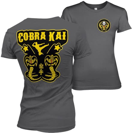 Cobra Kai Kickback Girly Tee dames-T-shirt donkergrijs