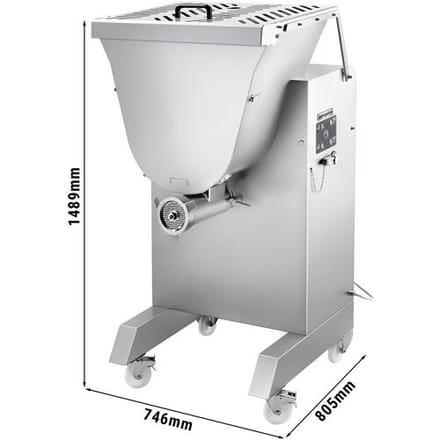 GGM Gastro Elektrischer Fleischwolf - Größe 42 - mit Fleischmischer - 1000-1200kg/h - 5,1 kW