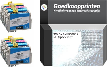 Huismerk Epson 603XL inkt cartridges 2 x 4 Kleuren Multipack (145,6 ml)
