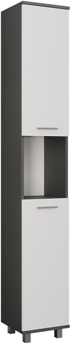 Vicco Ilias Hoge kast – 30.2 x 190 cm met 2 deuren Antraciet/wit