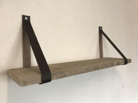 Leren plankdragers | bruin | 2 stuks | per set | Echt lederen plankendragers | Plankendrager | Plankdragers bruin | Plankdragers leer | Industriele plankdragers | Ophangsysteem | bruine plankdragers | plank dragers | planken dragers