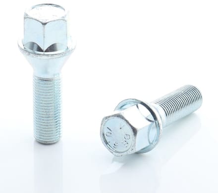 Set van 10 conische HEX17 wielbouten M12x1,25 x32mm - Zilver