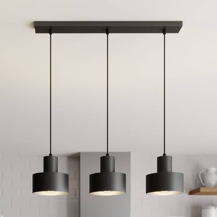 SIGMA Hanglamp Rif, lineair 3-lamps, zwart