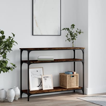 vidaXL - Wandtafel - 100x29x75 - cm - bewerkt - hout - gerookt - eikenkleurig