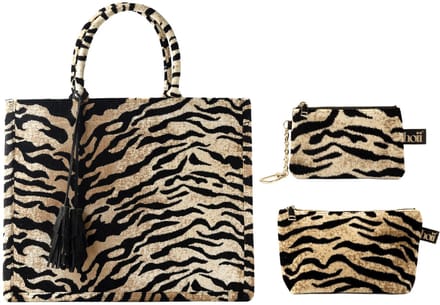 TASSENSET | 3-delig | Eleonora | zebraprint | Pumice Stone | beige | Hoii