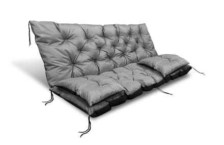 Coussin de jardin pour banc, balançoire, imperméable avec ficelles, noué + petits oreillers 150x60x50