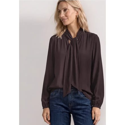 Blouse met lange mouwen en strikdetail