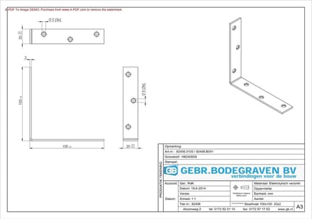 GB Stoelhoek elektrolytisch verzinkt 100mm 82406