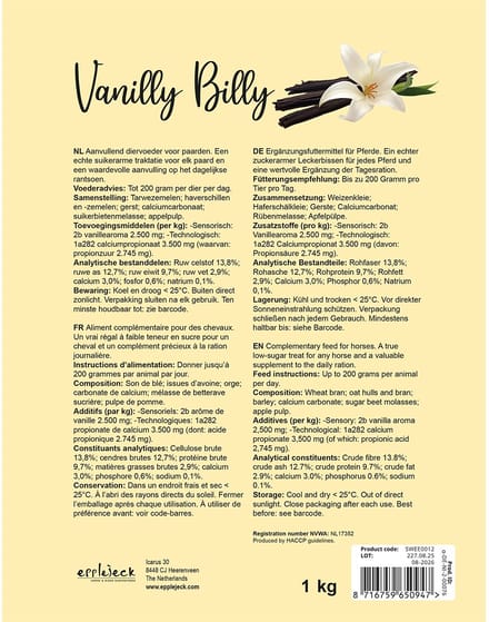 Epplejeck Paardensnoepjes Epplejeck Vanilly Billy