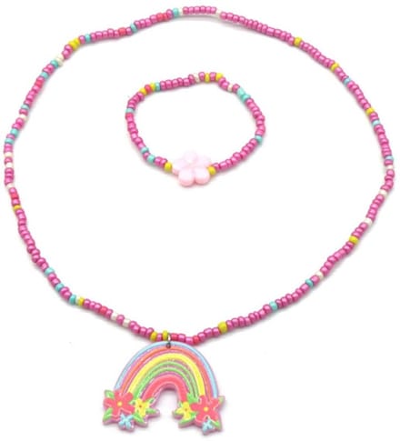 Ketting en Armband voor Kinderen - Set Sieraden - Elastisch - Regenboog